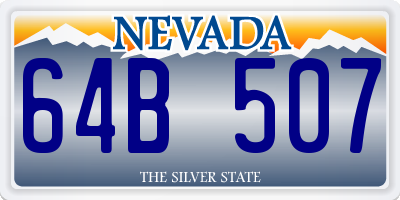 NV license plate 64B507