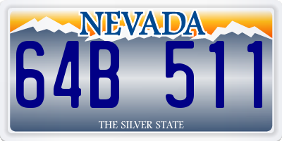 NV license plate 64B511