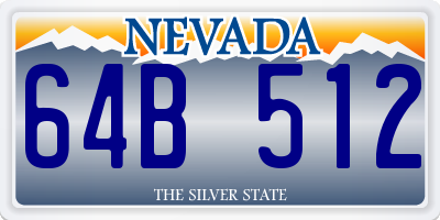 NV license plate 64B512