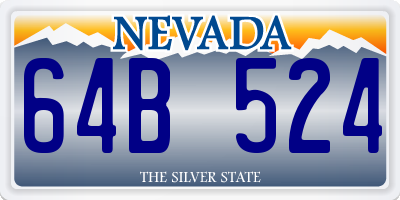 NV license plate 64B524