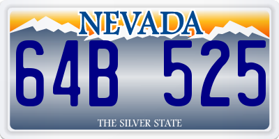 NV license plate 64B525