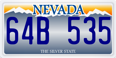 NV license plate 64B535