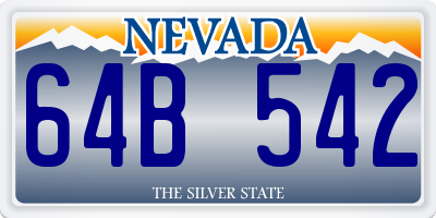 NV license plate 64B542