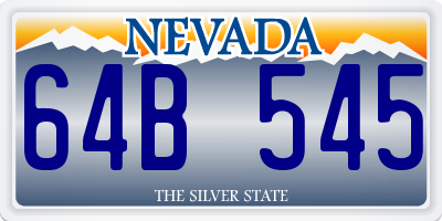 NV license plate 64B545