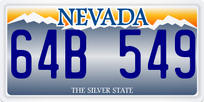 NV license plate 64B549