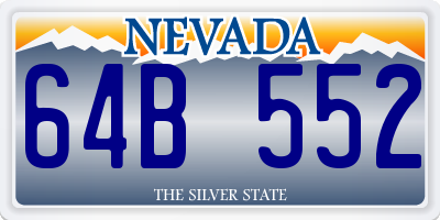 NV license plate 64B552