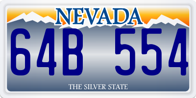 NV license plate 64B554