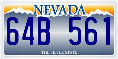NV license plate 64B561