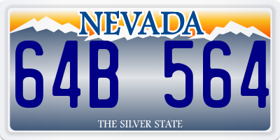 NV license plate 64B564
