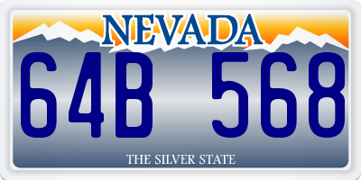 NV license plate 64B568