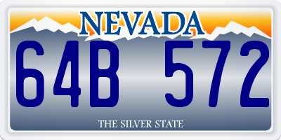 NV license plate 64B572