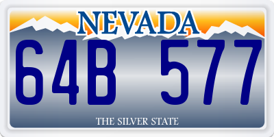 NV license plate 64B577