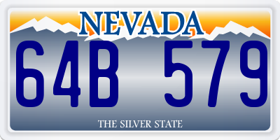 NV license plate 64B579