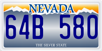 NV license plate 64B580