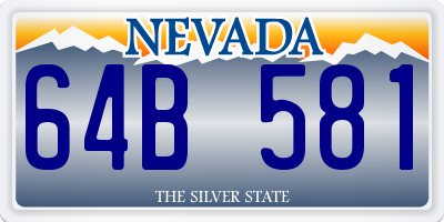 NV license plate 64B581
