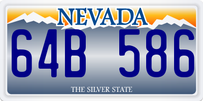 NV license plate 64B586