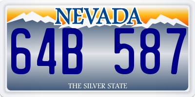 NV license plate 64B587