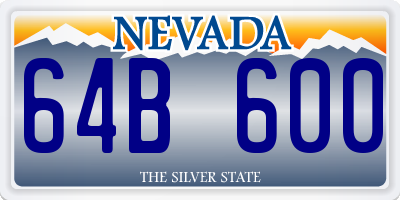 NV license plate 64B600