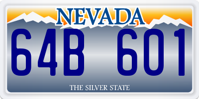 NV license plate 64B601