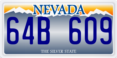 NV license plate 64B609