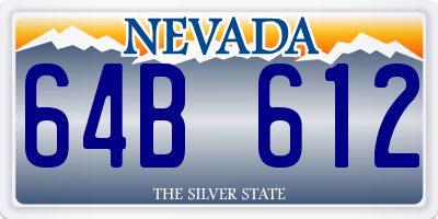 NV license plate 64B612
