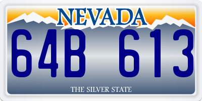 NV license plate 64B613