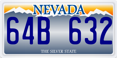 NV license plate 64B632