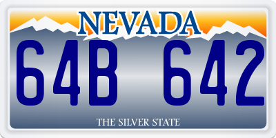 NV license plate 64B642