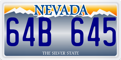 NV license plate 64B645