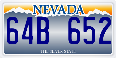 NV license plate 64B652