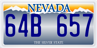 NV license plate 64B657