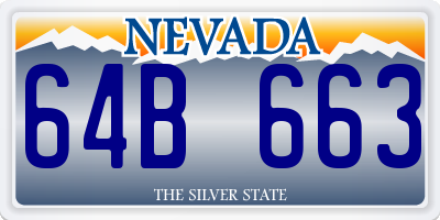 NV license plate 64B663