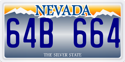 NV license plate 64B664