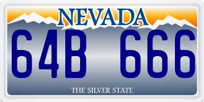 NV license plate 64B666