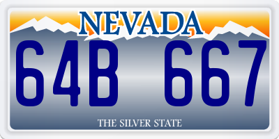 NV license plate 64B667