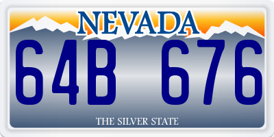 NV license plate 64B676