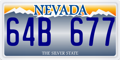 NV license plate 64B677
