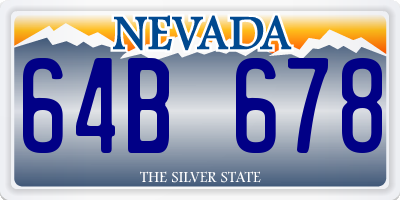 NV license plate 64B678