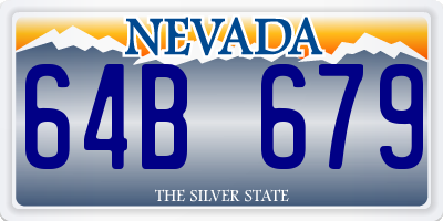 NV license plate 64B679