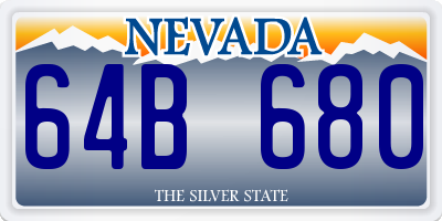 NV license plate 64B680