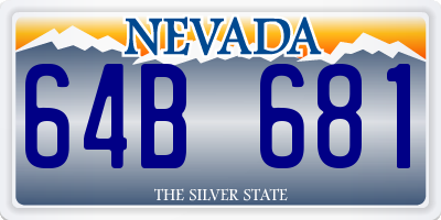 NV license plate 64B681