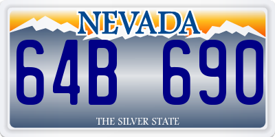 NV license plate 64B690
