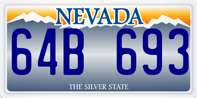 NV license plate 64B693