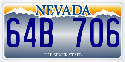 NV license plate 64B706