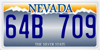 NV license plate 64B709