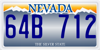 NV license plate 64B712