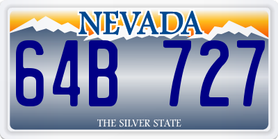 NV license plate 64B727