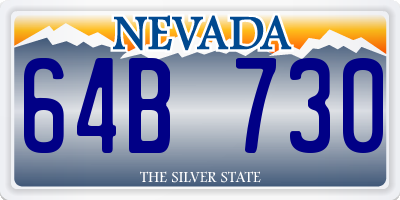 NV license plate 64B730