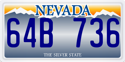 NV license plate 64B736