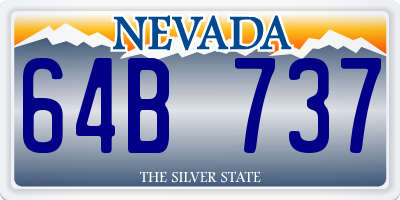 NV license plate 64B737